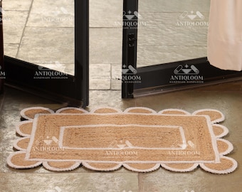 Paillasson/runner/tapis en jute naturel tressé à la main, tapis de yoga sur mesure, tapis pour cuisine, balcon, escalier