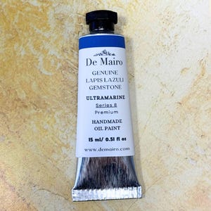 Genuine Lapis Lazuli Ultramarine Blue Oil Paint – Series 8 image 13