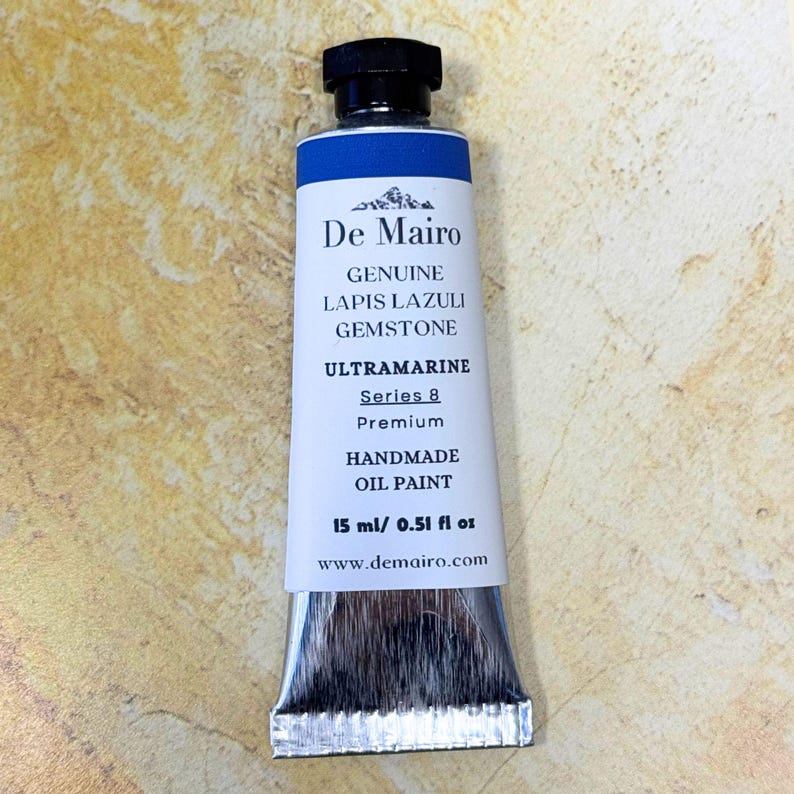 Genuine Lapis Lazuli Ultramarine Blue Oil Paint – Series 8 image 13