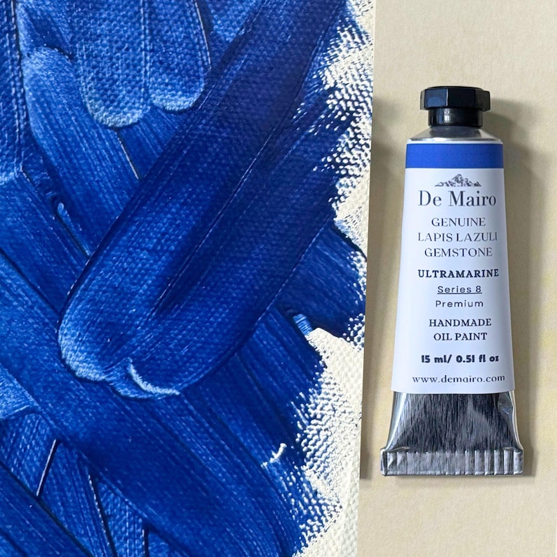 Genuine Lapis Lazuli Ultramarine Blue Oil Paint – Series 8 image 18