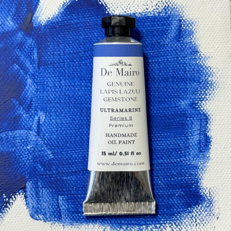 Genuine Lapis Lazuli Ultramarine Blue Oil Paint – Series 8 image 12