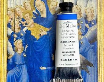 Gouache de lapislázuli ultramar – Tubo de artista de 15 ml / Serie 8 / Color de piedra preciosa genuina