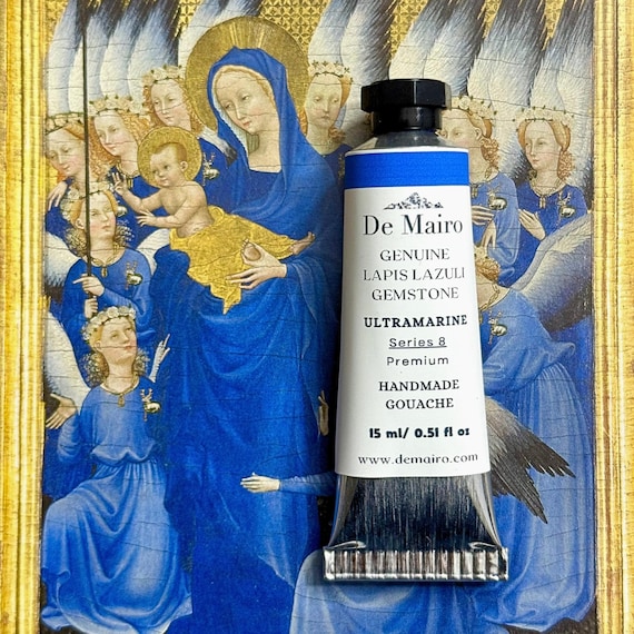 Genuine Lapis Lazuli Ultramarine Gouache Paint, 15ml Handmade Gemstone Artist Colour