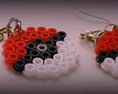 Pokemon Pokeball Red White Perler Earrings