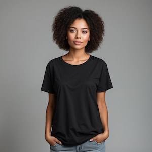 Camicia nera Comfort Colors 1717 - Simulazione Comfort Colors - Simulazione 1717 - Simulazione camicia - Simulazione camicia nera semplice - Simulazione camicia oversize