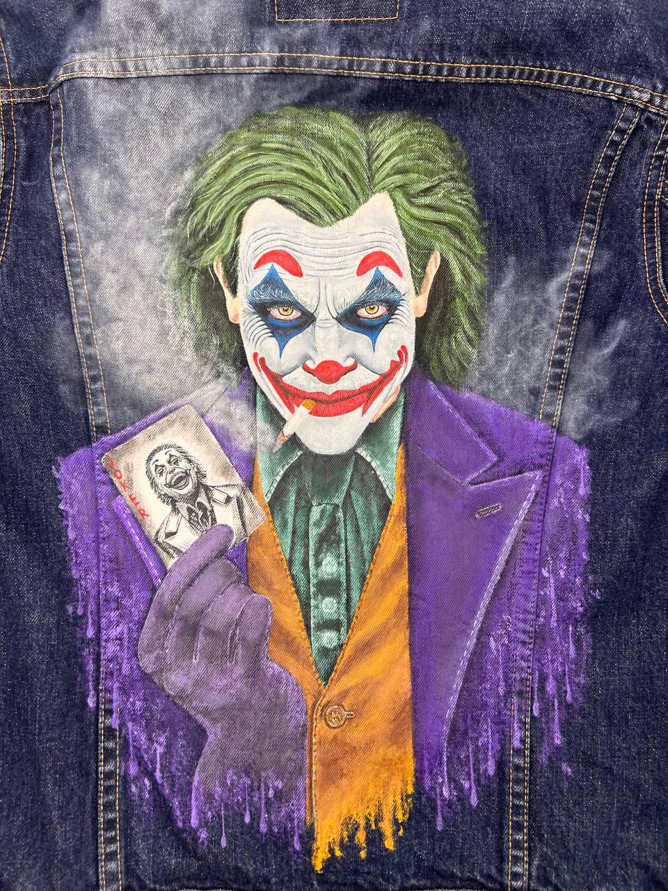 Hand-painted Joker Levi's Denim Jacket, Wearable Art - Etsy