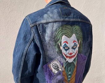 Hand-painted Joker Levi's Denim Jacket, Wearable Art - Etsy