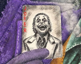Hand-painted Joker Levi's Denim Jacket, Wearable Art - Etsy