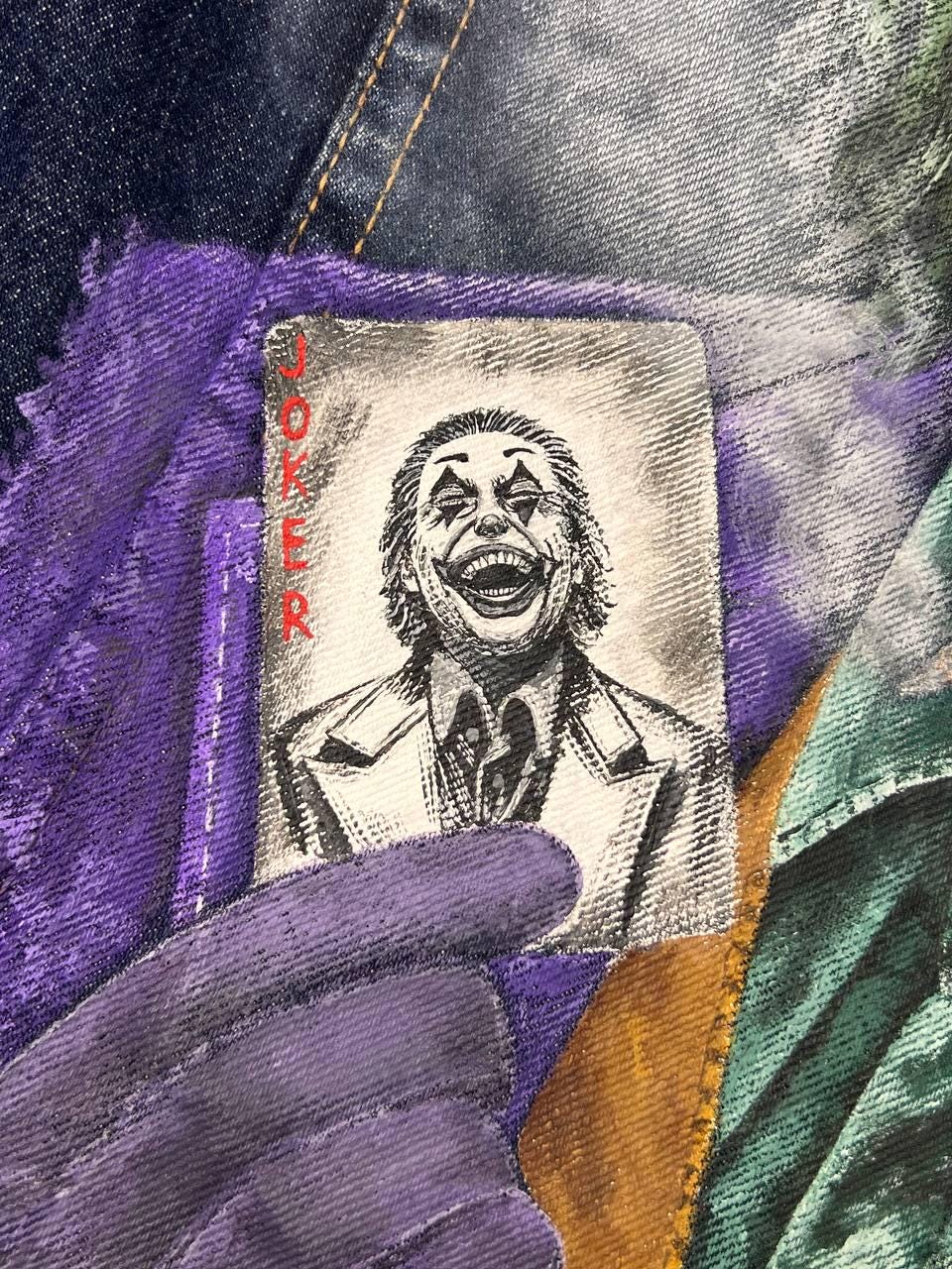 Hand-painted Joker Levi's Denim Jacket, Wearable Art - Etsy