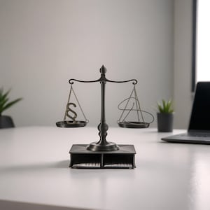 Balanza decorativa con § y símbolo individual: regalo personalizado para abogados