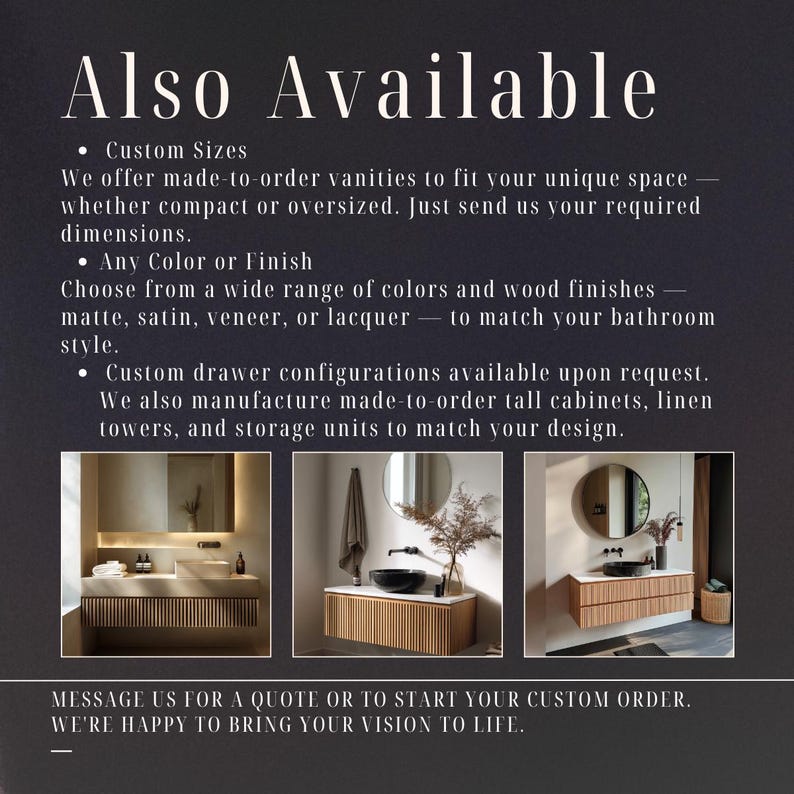 Fluted White Oak Floating Vanity | Modern Spa Bathroom Cabinet - Etsy