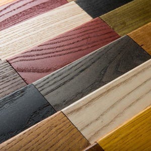 Wood Finish Samples for Bathroom Vanities | White Oak or Walnut | Fluted Options | Gemini Stain