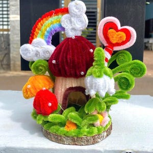 Mushroom Lamp with color ,Enchanted Mushroom Night Light with rainbow & Butterfly,Fairyland,Natural Home Decor Birthday Gifts  Gift for Baby