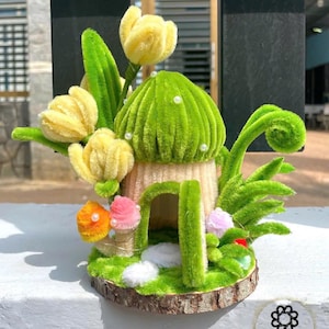 Green Garden Mushroom House/Fairy Land Home Decor/Magic Mushroom Lamp,Handmade Mushroom NightLight, Fantasy Fairy Lamp,  Decor Birthday Gift
