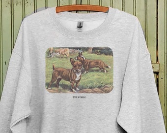 Vintage Welsh Corgi, Corgi sweatshirt, Corgi T shirt, Welsh Corgi gift,Mommy and me sweatshirt