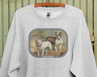 Vintage Bulldog lover sweatshirt, Bulldog sweatshirt, Bulldog art print, Bulldog gift ,Daddy and me sweatshirt