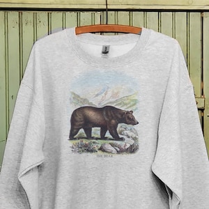 Vintage Brown Bear sweatshirt, bear sweatshirt, Antique bear print, Mommy and me sweatshirt