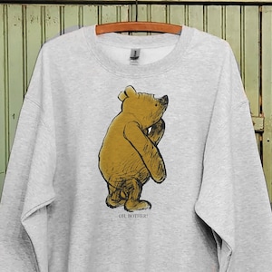 Vintage Pooh Bear sweatshirt, "Oh Bother" Altered illustration Pooh 1926