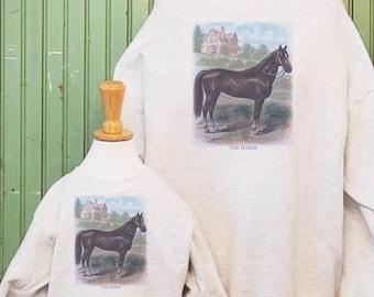 Vintage horse, Horse sweatshirt, Horse art print, Horse vintage ephemera