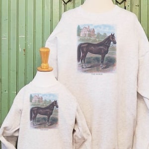 Vintage horse, Horse sweatshirt, Horse art print, Horse vintage ephemera