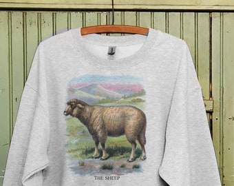 Vintage Sheep, Sheep sweatshirt, Sheep art print, Sheep farm