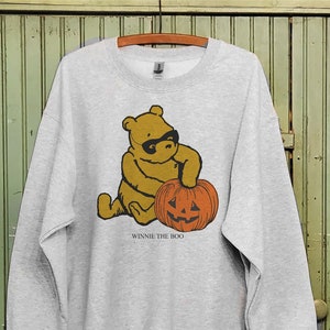 Vintage Pooh Bear Halloween sweatshirt, Altered illustration Pooh 1926, Winnie the Boo, Pooh bear pumpkin shirt image 1
