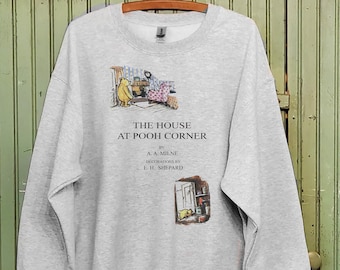 Pooh sweatshirt,"The House at Pooh Corner" book sweatshirt, Book cover art,Original book cover illustration 1928