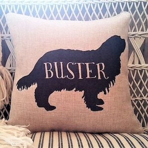 Dog breed pillow, Dog name pillow, Silhouette pillow, Personalized pillow