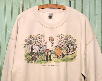 Vintage Pooh Bear sweatshirt (beige), Altered illustration Pooh 1926