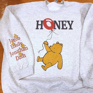 Mama bear Shirt,Winnie the pooh mama/papa bear,Name on sleeve shirt image 7