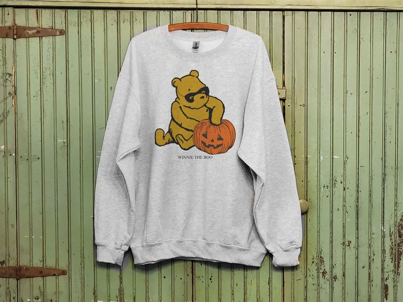 Vintage Pooh Bear Halloween sweatshirt, Altered illustration Pooh 1926, Winnie the Boo, Pooh bear pumpkin shirt image 1