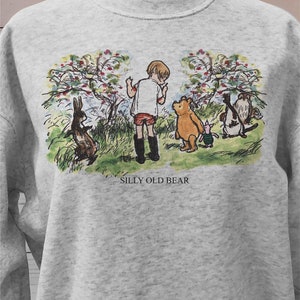 Vintage Pooh Bear sweatshirt or T-shirt, Altered illustration Pooh 1926, Grey sweatshirt or T-shirt image 5