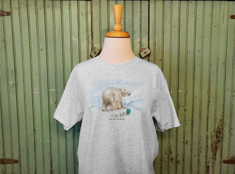 Vintage Polar Bear sweatshirt or T shirt, Santa train ride sweatshirt, Antique Polar bear print, Mommy and me sweatshirt image 2