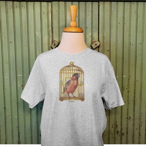 Vintage Birdcage sweatshirt, Bird lithograph, Mommy and me sweatshirt Bild 3