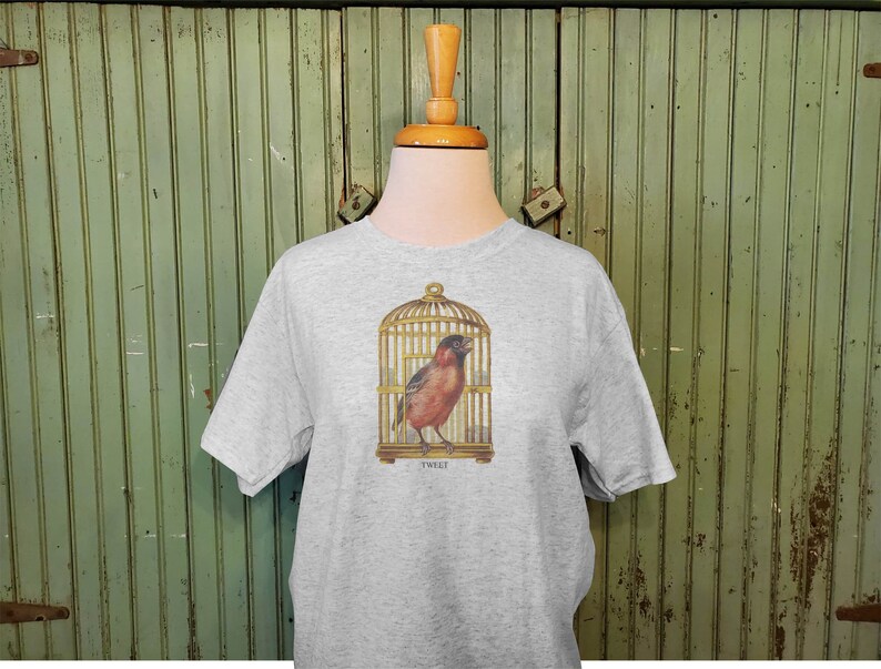 Vintage Birdcage sweatshirt, Bird lithograph, Mommy and me sweatshirt Bild 3