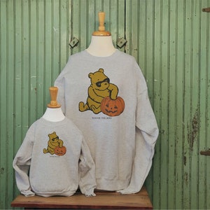 Vintage Pooh Bear Halloween sweatshirt, Altered illustration Pooh 1926, Winnie the Boo, Pooh bear pumpkin shirt image 2