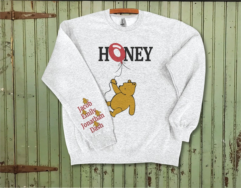 Mama bear Shirt,Winnie the pooh mama/papa bear,Name on sleeve shirt image 6