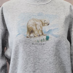 Vintage Polar Bear sweatshirt or T shirt, Santa train ride sweatshirt, Antique Polar bear print, Mommy and me sweatshirt image 3