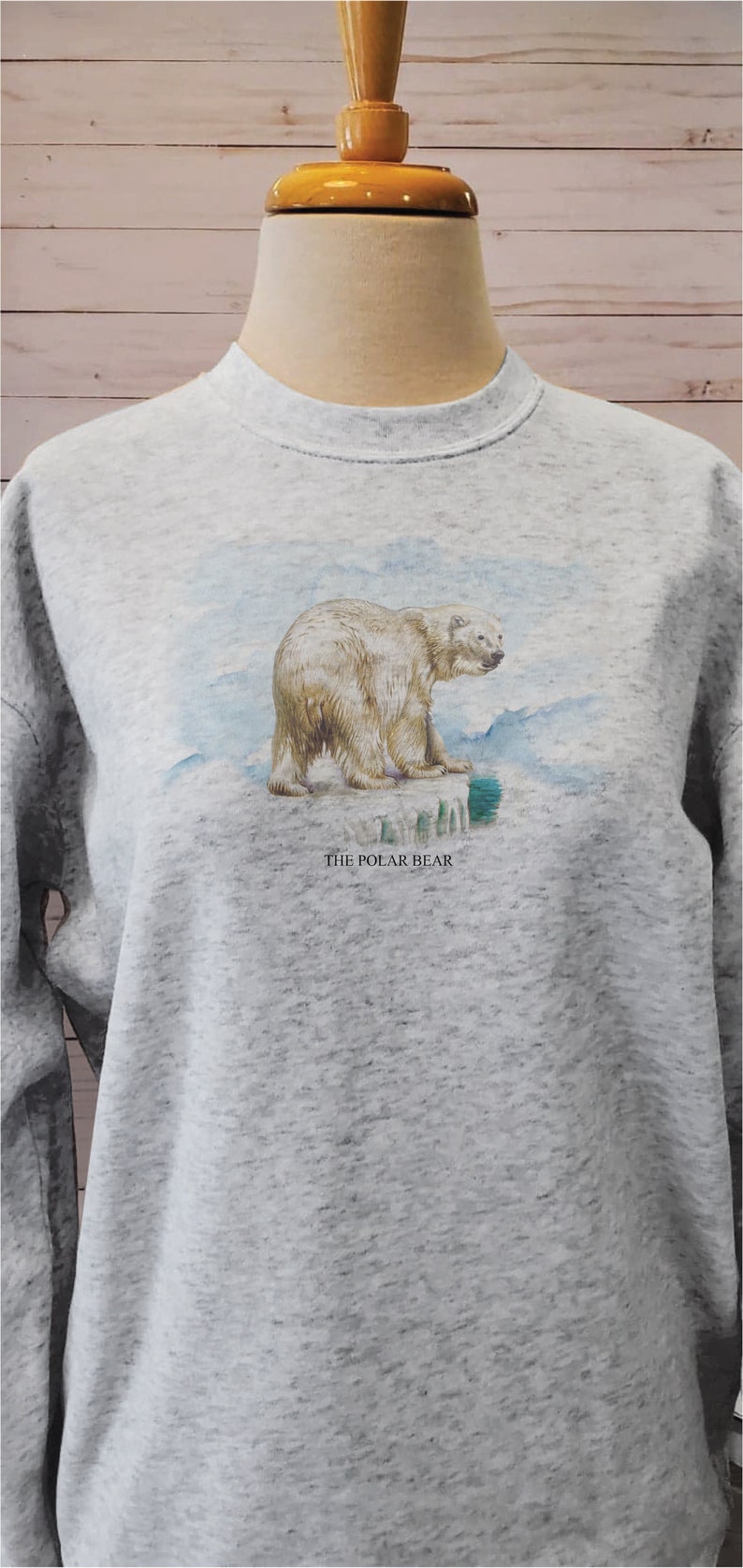 Vintage Polar Bear sweatshirt or T shirt, Santa train ride sweatshirt, Antique Polar bear print, Mommy and me sweatshirt image 3