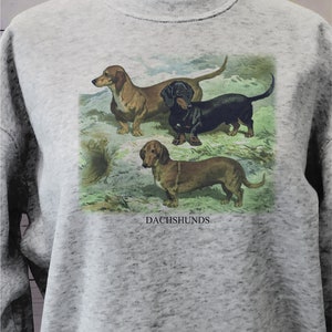 Vintage Dachshund, Dachshund sweatshirt, Dachshund art print, Dachshund lover ,Mommy and me sweatshirt image 4