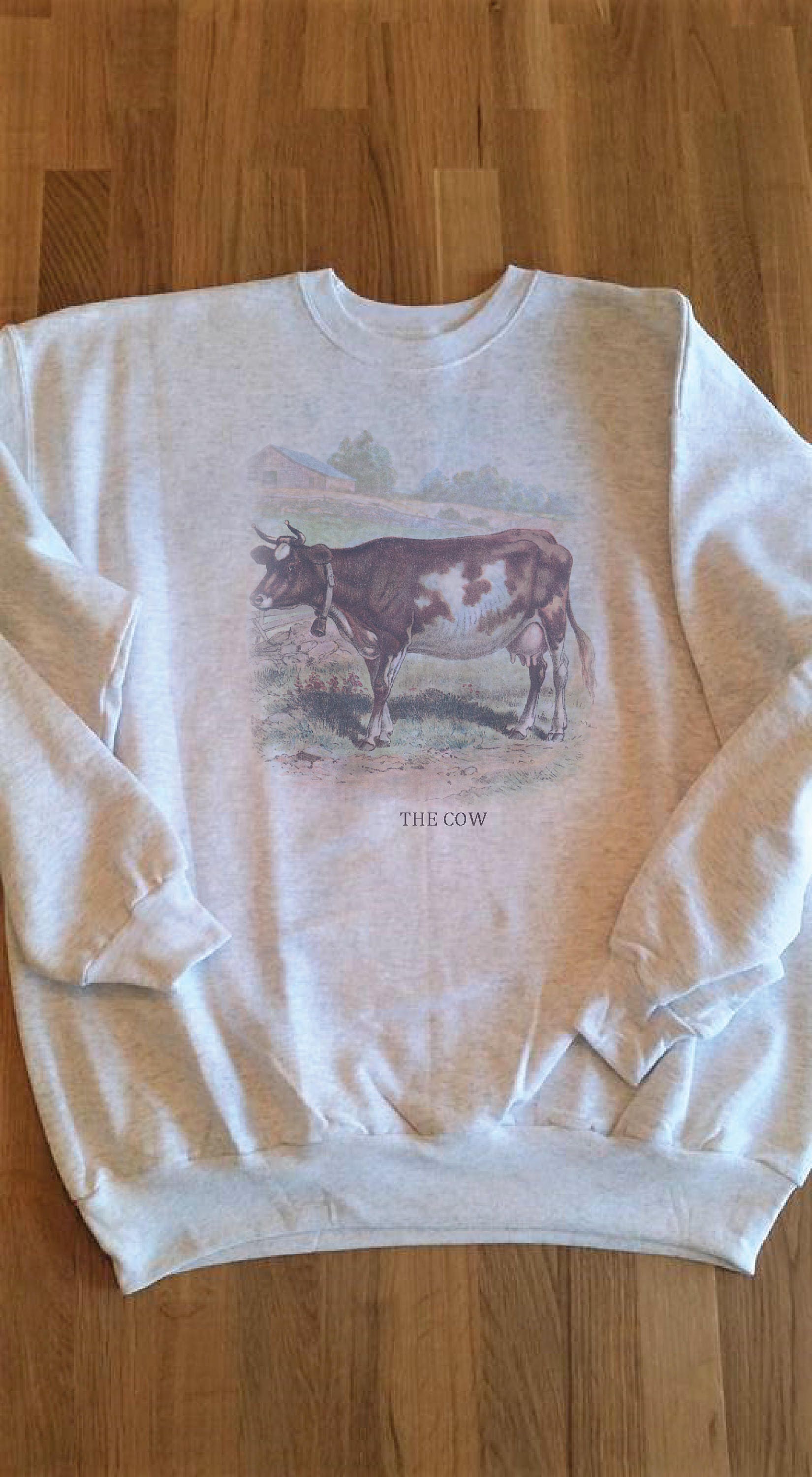 Vintage cow, Cow sweatshirt, Cow art print, Cow farm