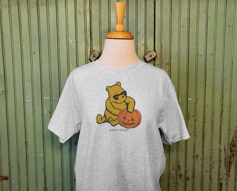 Vintage Pooh Bear Halloween sweatshirt, Altered illustration Pooh 1926, Winnie the Boo, Pooh bear pumpkin shirt image 3
