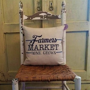 Farmers market pillow, Farmhouse decor