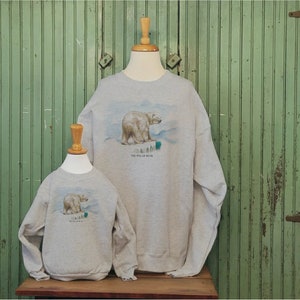 Vintage Polar Bear sweatshirt or T shirt, Santa train ride sweatshirt, Antique Polar bear print, Mommy and me sweatshirt zdjęcie 4