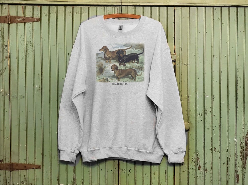 Vintage Dachshund, Dachshund sweatshirt, Dachshund art print, Dachshund lover ,Mommy and me sweatshirt image 1