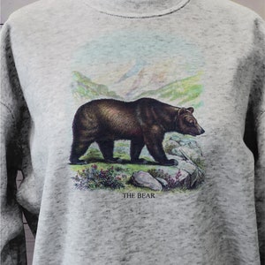 Vintage Brown Bear Sweatshirt, Bear Sweatshirt, Antique Bear Print ...