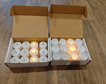 12Pcs Flickering Flameless Candle Battery Operated,  LED Tea Lights for Votive, Wedding, Aniversary, Halloween, Christmas ,with battery