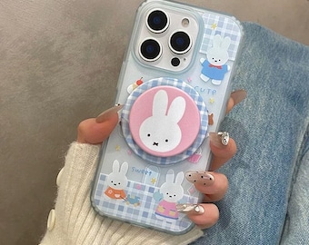 Baby Blue Miffy Magsafe iPhone Case with Grip