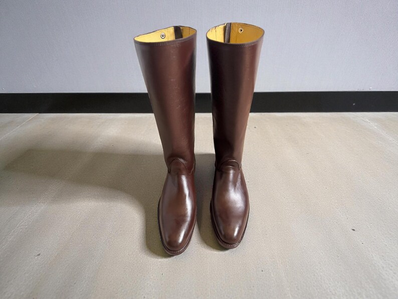 Handmade Brown Leather Riding Boots for Men | Tall Equestrian Dressage ...