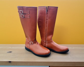 Botas de montar de cuero marrón hechas a mano / Botas ecuestres altas con cremallera lateral / Botas de equitación para hombre / Zapatos de doma vintage personalizados para su esposo